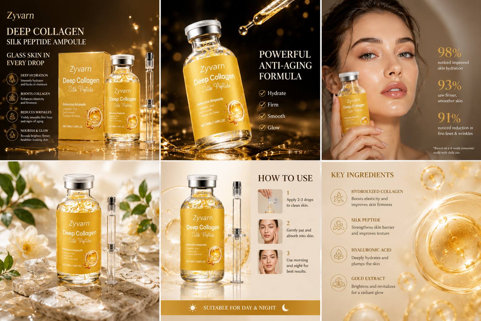 Collagen Silk Peptide Rejuvenation Ampoule — Youth Restore | Selmora Beauty